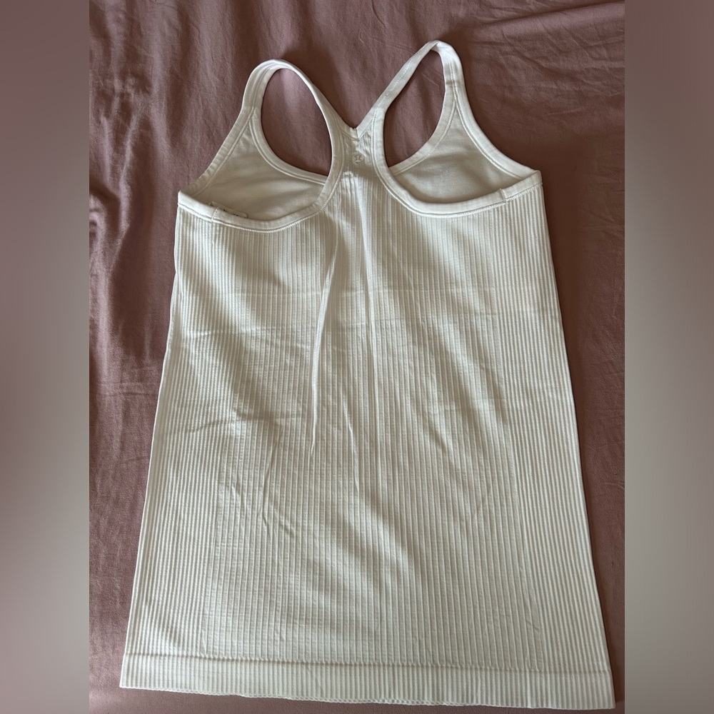 White Lululemon Athletic Tank with built in bra.